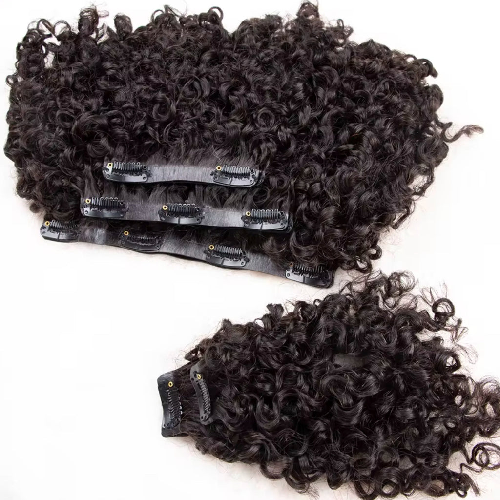 Curly Curl 3A-3B Off Black Classic Clip-in Hair Extensions 