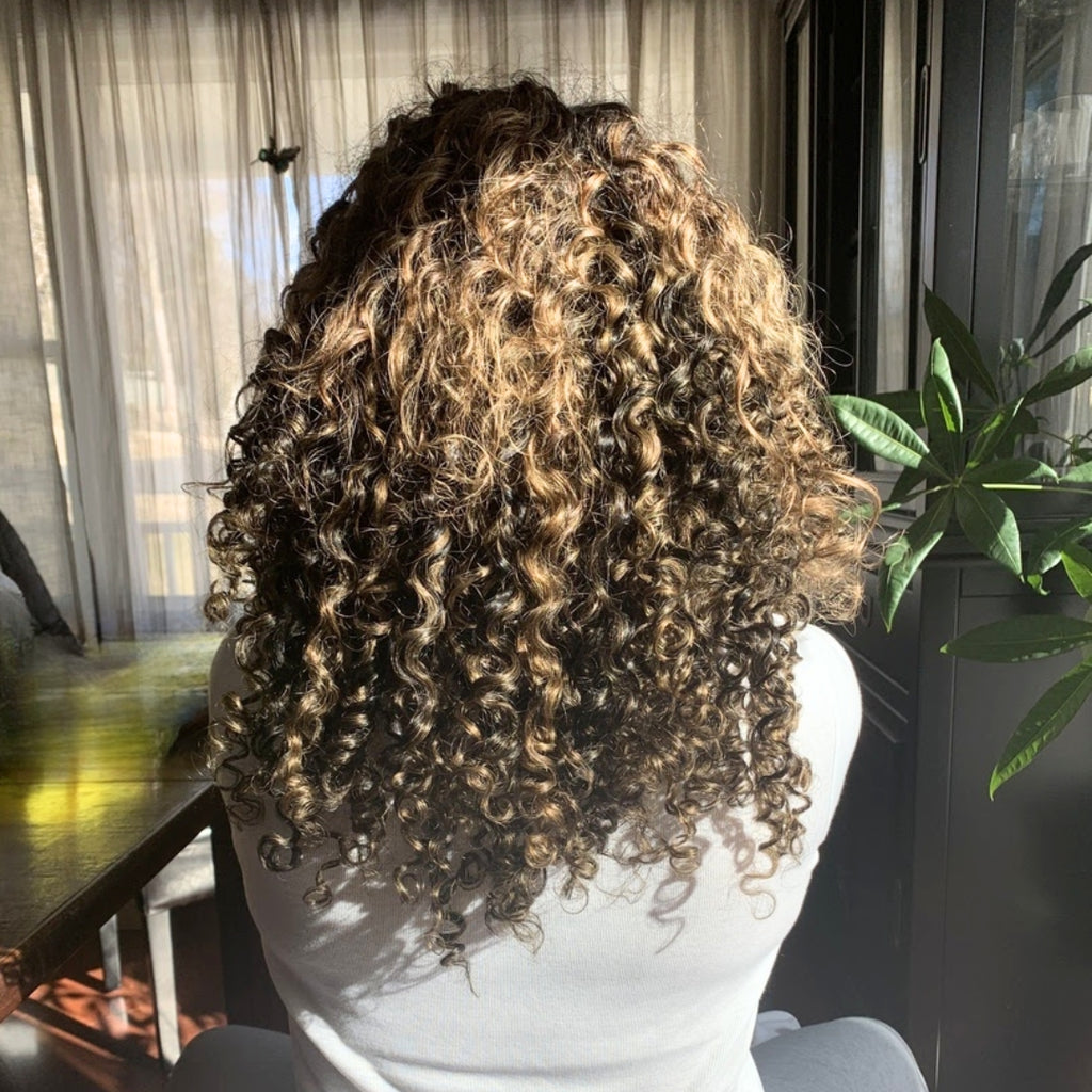Sambi Curly 3B Chestnut Brown Highlights Classic Clip-in Hair Extensions 