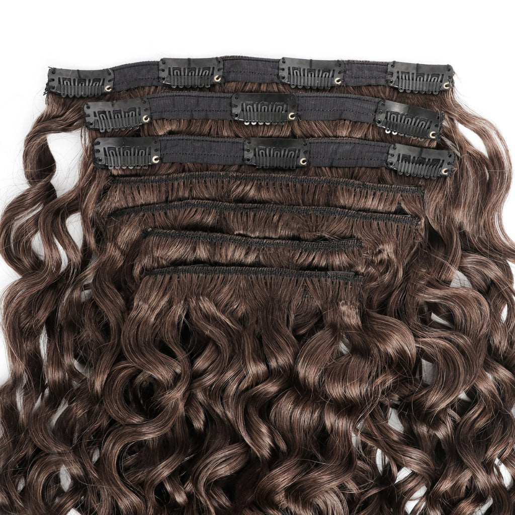 Wavy Curly Mocha Brown Clip-In Hair Extension are best for those with 2B-2C curl patterns