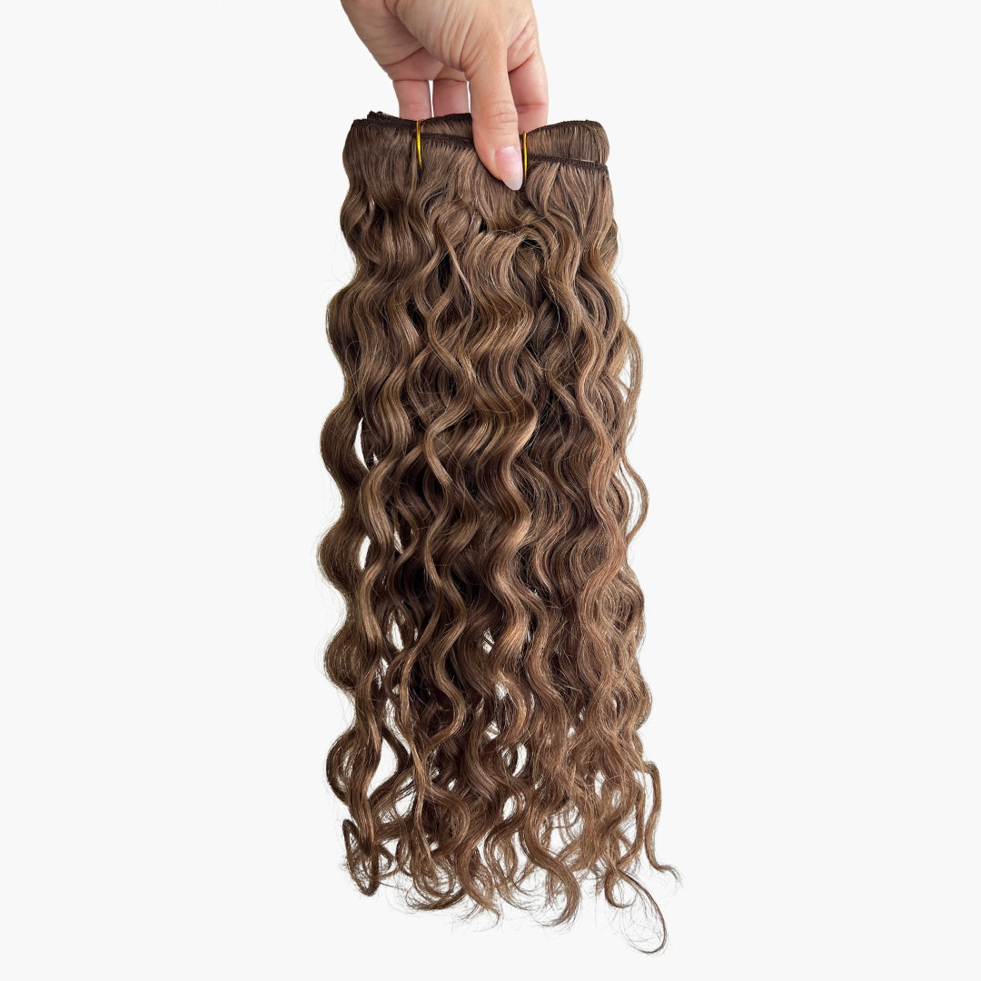 Wavy Curly Chocolate Blonde Clip-In Extensions by Curly Heaven™