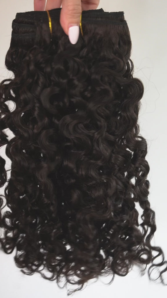 Curly 3B Sambi Dark Brown Classic Clip-in Hair Extensions 