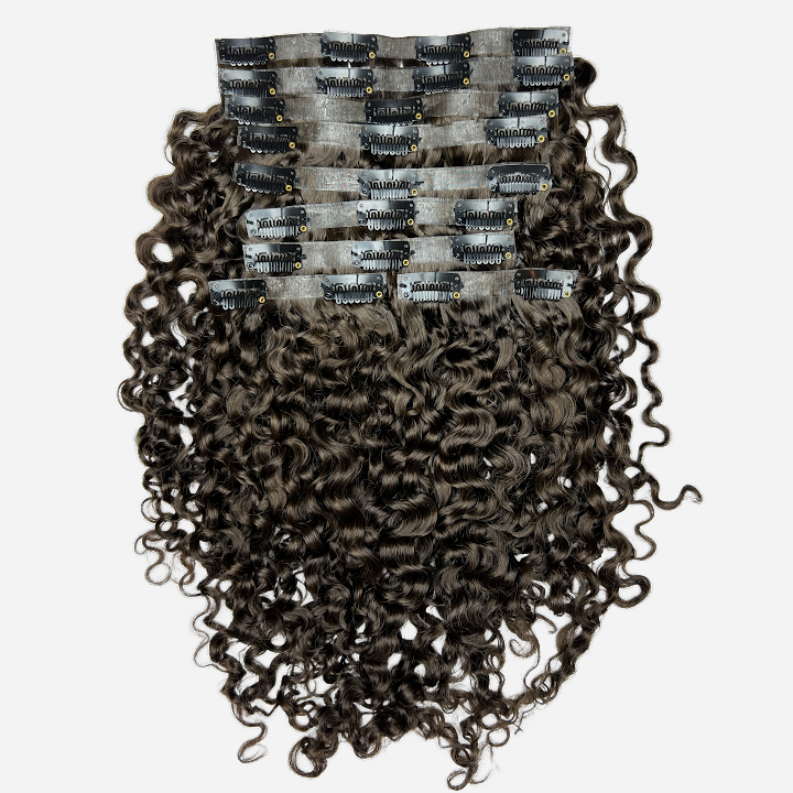 Sambi Curl Dark Brown Seamless Clip-Ins | Curly Heaven™ 