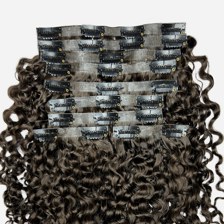 Sambi Curl Dark Brown Seamless Clip-Ins | Curly Heaven™ 